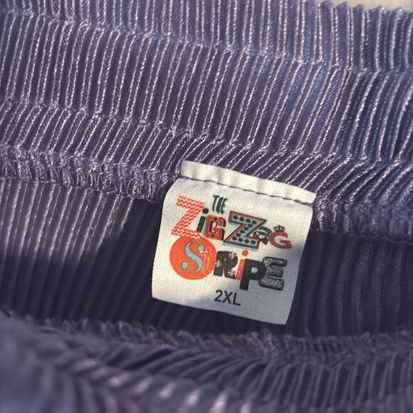 The zig zag stripe size 2xl purple  Ribbed Wide-Leg Pants - Picture 4 of 4